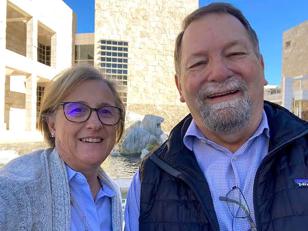 A selfie of Lana Wilhelm and her husband.