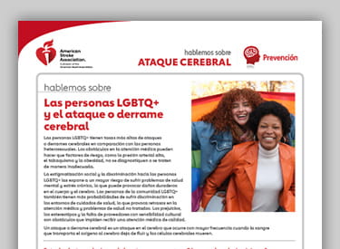 Hablemos sobre las personas LGBTQ y el ataque o derrame cerebral hoja de informacion