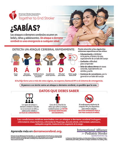 Infografía de ataque cerebral pediátrico Infografía de ataque cerebral pediátrico